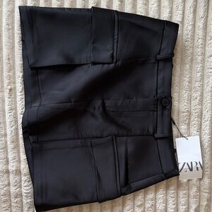 Zara Elegant Black Satin Skirt
